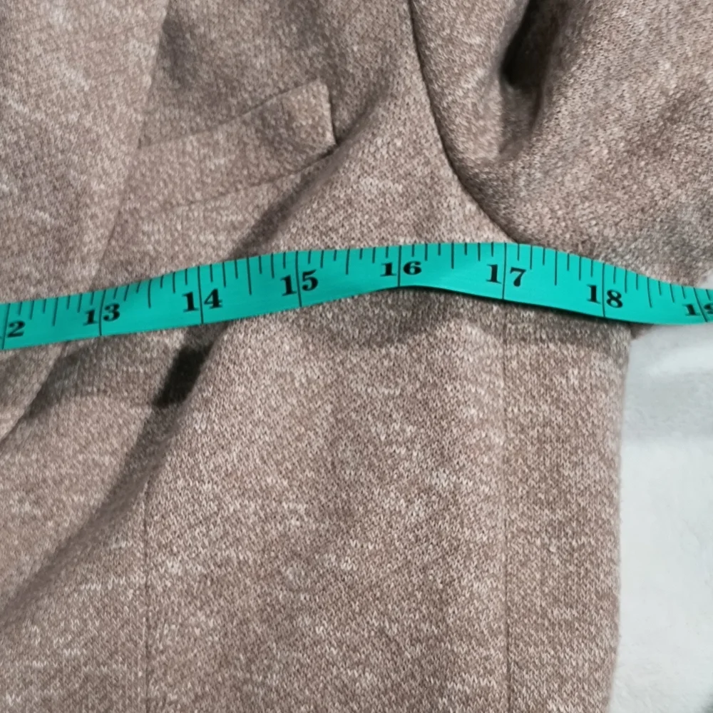 Tommy Hilfiger Women's Tan Marled Knit Blazer Elbow Patches Jacket Size 2 Preppy - Picture 6 of 16